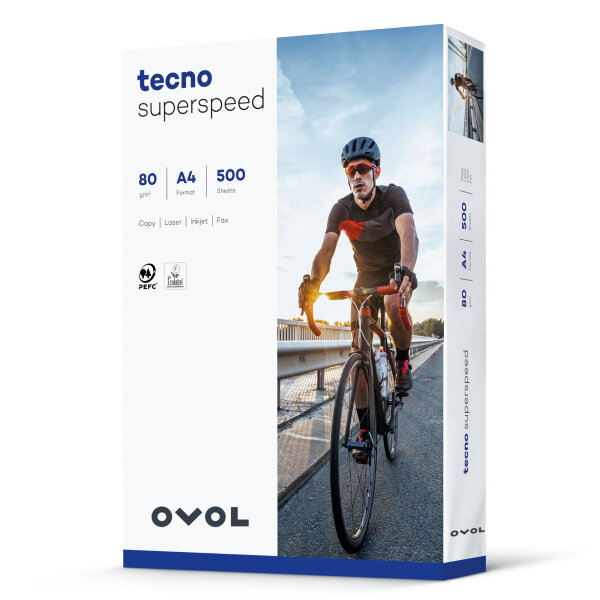 tecno Kopierpapier superspeed DIN A4 80g/m² elementar chlorfrei gebleicht weiß 500 Bl./Pack.