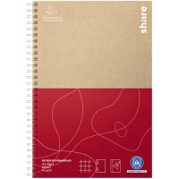 share Collegeblock DIN A5 kariert 80g/m² natur/rot...