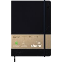 share Notizbuch DIN A5 blanko anthrazit/dunkelblau 96 Bl.