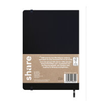 share Notizbuch DIN A5 blanko schwarz 96 Bl.