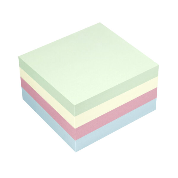 Soennecken Haftnotizwürfel 75 x 75 mm (B x H) pastellgrün, pastellgelb, pastellblau, pastellrosa 400 Bl.
