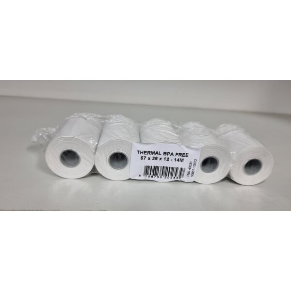 Thermokassenrolle 57 mm x 14 m (B x L) 36mm BPA-frei nicht phenolfrei 5 St./Pack.