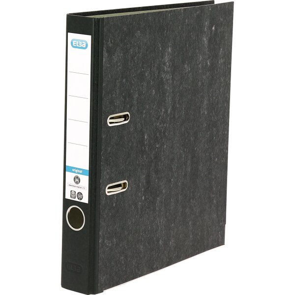 ELBA Ordner smart 50mm DIN A4 Rückenschild: geklebt mit Schlitzen Werkstoff: Papier Material außen: Papier Material innen: Papier Farbe des Rückens: schwarz