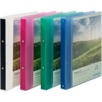 EICHNER Präsentationsringbuch 25mm DIN A4 2 Ringe, Rundmechanik Polypropylen grau transluzent