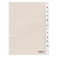 DURABLE Ordnerregister DIN A4 1-12, Jan.-Dez., blanko PVC...