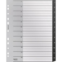 Leitz Zahlenregister Recycle DIN A4, Überbreite 1-12...