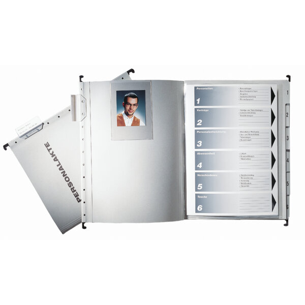 Leitz Personalmappe DIN A4 250g/m² mit Organisationsaufdruck Karton grau