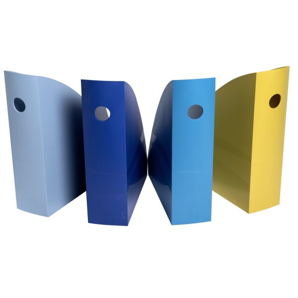 Exacompta Stehsammler BEE BLUE 34,5 x 27,5 x 33 cm (B x H x T) DIN A4+ Werkstoff: Polystyrol light blue, navy blue, saffron, turquoise 4 St./Pack.