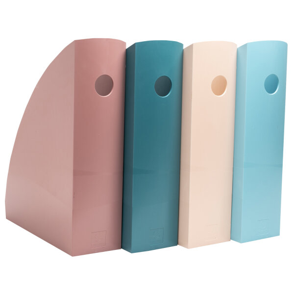 Exacompta Stehsammler MAG-CUBE Skandi 8,2 x 30,5 x 26,6 cm (B x H x T) DIN A4, Überbreite Werkstoff: Polystyrol altrosa, pazifikblau, nude, frostblau 4 St./Pack.