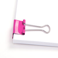 RAPESCO Foldbackklemmer 19mm Stahl pink 80 St./Pack.