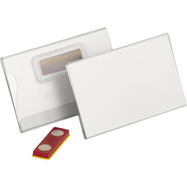 DURABLE Namensschild 90 x 54 mm (B x H) Magnet transparent 25 St./Pack.