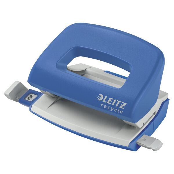 Leitz Locher NeXXt Recycle Mini 8cm 10 Bl. (80 g/m²) mit Anschlagschiene blau