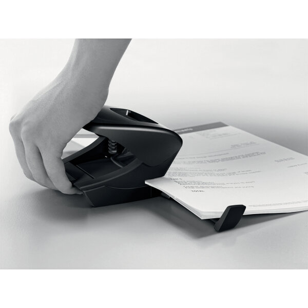 Leitz Locher NeXXt Recycle Mini 8cm 10 Bl. (80 g/m²) mit Anschlagschiene schwarz