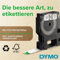DYMO® Schriftbandkassette 12 mm x 7 m (B x L) transparent blau