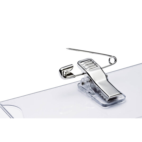 DURABLE Namensschild CLICK FOLD 90 x 54 mm (B x H) Kombiklemme transparent 25 St./Pack.