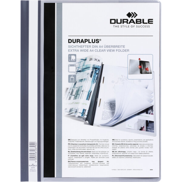 DURABLE Angebotshefter DURAPLUS® DIN A4, Überbreite PVC grau