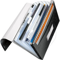 Leitz Fächermappe WOW DIN A4 Polypropylen schwarz 6...