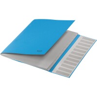 Leitz Ordnungsmappe Recycle DIN A4 275g/m² Karton, 100 % recycelt Farbe: blau Farbe des Fächerblocks: grau 12 Fächer