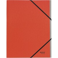 Leitz Ordnungsmappe Recycle DIN A4 275g/m² Karton, 100 % recycelt Farbe: rot Farbe des Fächerblocks: grau 6 Fächer