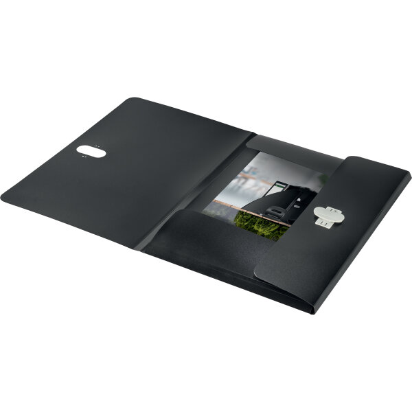 Leitz Dokumentenmappe Recycle 23,5 x 32 cm (B x H) DIN A4 150 Bl. (80 g/m²) 11mm Polypropylen, 80 % recycelt schwarz