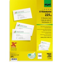 SIGEL Visitenkarte DIN A4 225g/m² hochweiß 100 Bl./Pack. 1.000 St./Pack.
