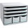 Exacompta Schubladenbox STORE-BOX Maxi 6 Schubladen DIN A4 quer Polystyrol Gehäusefarbe: lichtgrau Farbe der Schublade: lichtgrau