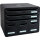 Exacompta Schubladenbox STORE-BOX Maxi 6 Schubladen DIN A4 quer Polystyrol Gehäusefarbe: schwarz Farbe der Schublade: schwarz