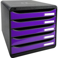 Exacompta Schubladenbox BIG-BOX plus 5 Schubladen DIN A4,...