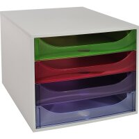 Exacompta Schubladenbox ECOBOX 4 Schubladen DIN A4,...