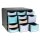 Exacompta Schubladenbox STORE-BOX Multi 11 Schubladen Polystyrol Gehäusefarbe: schwarz Farbe der Schublade: schwarz/pastellfarbig