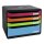 Exacompta Schubladenbox BIG-BOX plus quer 4 Schubladen DIN A4, Überbreite Polystyrol Gehäusefarbe: schwarz Farbe der Schublade: mehrfarbig