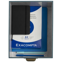 Exacompta Aufbewahrungsbox Office by me 16 x 11 x 20 cm (B x H x T), 20 x 13 x 26 cm (B x H x T), 26 x15 x 35 cm (B x H x T) DIN A6+, DIN A5+, DIN A4+ Karton, Papier kaschiert blaugrün