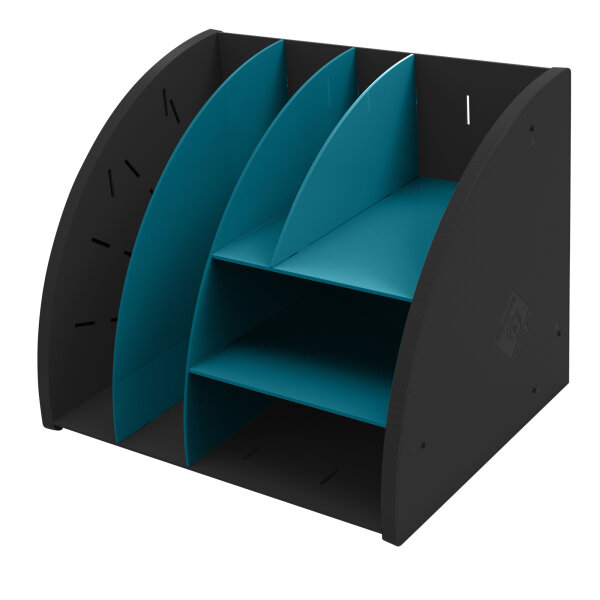 Exacompta Tischorganizer Neo Deco 36 x 29,5 x 29,5 cm (B x H x T) Polystyrol schwarz/blaugrün