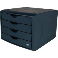 Soennecken Schubladenbox oeco 4 Schubladen DIN A4 Kunststoff, 80 % recycelt Gehäusefarbe: blau