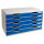 Exacompta Schubladenbox MODULO 5 Schubladen DIN A3+ Polystyrol Gehäusefarbe: lichtgrau Farbe der Schublade: blau