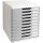 Exacompta Schubladenbox MODULO 10 Schubladen DIN A4+ Polystyrol Gehäusefarbe: lichtgrau Farbe der Schublade: steingrau