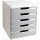 Exacompta Schubladenbox MODULO 5 Schubladen DIN A4+ Polystyrol Gehäusefarbe: lichtgrau Farbe der Schublade: steingrau