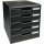 Exacompta Schubladenbox MODULO 5 Schubladen DIN A4+ Polystyrol Gehäusefarbe: schwarz Farbe der Schublade: schwarz