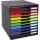 Exacompta Schubladenbox MODULO 10 Schubladen DIN A4+ Polystyrol Gehäusefarbe: schwarz Farbe der Schublade: mehrfarbig