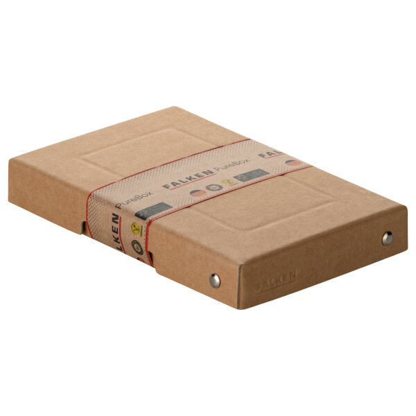 Falken Aufbewahrungsbox PureBox 12 x 2,5 x 18,5 cm (B x H x T) DIN A6 Pappe natronbraun
