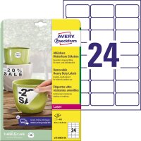 Avery Zweckform Folienetikett 63,5 x 33,9 mm (B x H)...