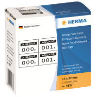 HERMA Nummernetikett 15 x 22 mm (B x H) doppelt Papier...