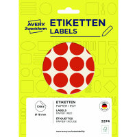 Avery Zweckform Markierungspunkt 18mm Papier rot 1.056...