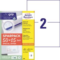 Avery Zweckform Universaletikett ultragrip SPARPACK 50 +...