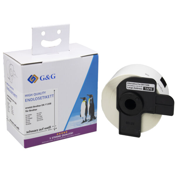 G&G Adressetikett 38 x 90 mm (B x H) Papier weiß 400 Etik./Pack.