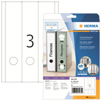 HERMA Ordnerrückenetikett breit/lang 61 x 297 mm (B x H) selbstklebend mit Griffloch weiß 75 Etik./Pack.