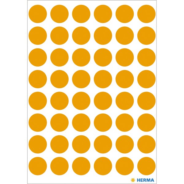 HERMA Markierungspunkt VARIO 13mm Papier leuchtorange 240 Etik./Pack.