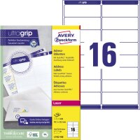 Avery Zweckform Adressetikett ultragrip 99,1 x 33,9 mm (B...