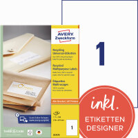 Avery Zweckform Universaletikett 210 x 297 mm (B x H)...