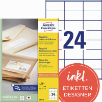 Avery Zweckform Universaletikett 70 x 36 mm (B x H) nicht...